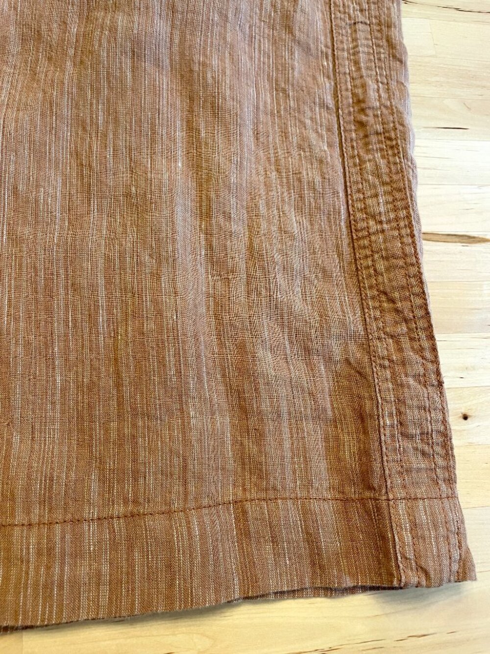Athleta Cabo Women's 100% Linen Wide Leg Pant Sz 16 Terracotta Striped Boho Chic - Picture 9 of 15